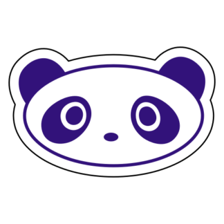 Oval Face Panda Sticker (Purple)